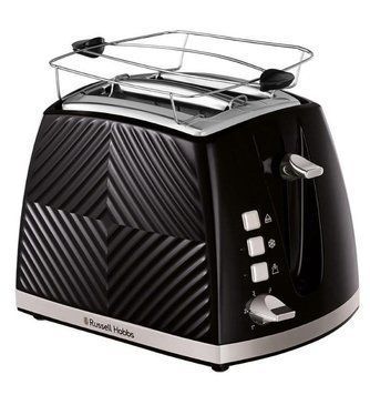 Тостер Russell Hobbs GrooWe 2 Slice 850Вт, підігрів, розморожування, пластик, чорний 26390-56 фото