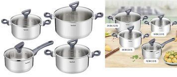 Набір посуду Tefal Daily Cook, 8предметів, нержавіюча сталь, бакеліт, скло G712S855 фото