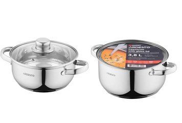 Каструля зі скляною кришкою Ardesto Gemini Gourmet Aosta, 3.8л, нержавіюча сталь AR1939BC фото