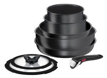 Набір посуду Tefal Ingenio Daily Chef, змінна ручка, 8предметів, алюміній, бакеліт, силікон, скло, чорний L7629242 фото
