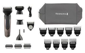 Триммер Remington One, для бороды, усов, головы и тела, носа и ушей, акум., насадок-18, сталь, черный PG780 фото