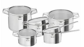 Набір посуду Tefal Nordica, 10пр., нержавіюча сталь, скло H852SA56 фото