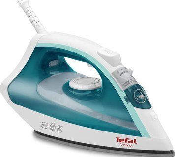 Праска Tefal Virtuo, 1800Вт, 200мл, паровий удар -80гр, постійна пара - 24гр, керам. підошва, біло-бірюзовий FV1710E0 фото