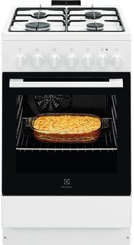 Плита Electrolux комбінована, 57л, 50x60см, конвекція, білий LKK520032W фото