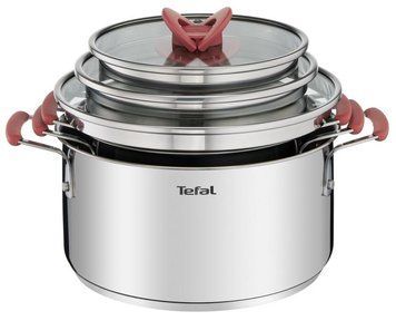 Набір посуду Tefal Opti Space, 6предметів, нержавіюча сталь, силікон, скло G720S674 фото