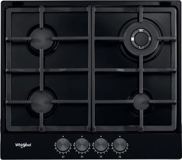 Варочная поверхность Whirlpool газовая, 60см, чугун, конфорка с двойным рядом пламени, черный TKRL661NB фото