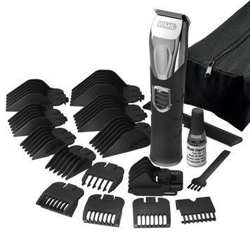 Тример WAHL Total Beard Grooming Kit, для бороди і вусів, мережа+акум., насадок-12, сталь, чорний 09854-2916 фото