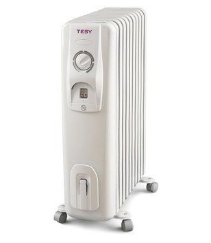 Обігрівач оливний TESY CC 2008 E05 R, 24м2, 2000Вт, мех. упр-ння, 8 секцій, білий 301761 фото