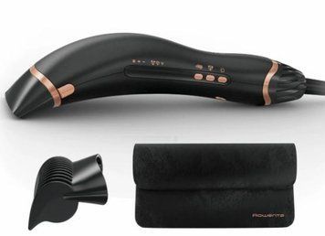 Фен Rowenta Ultimate Experience Air Motion, 1300Вт, 3 режима, насадка-расческа, кейс для хранения, иониз-я, хол. обдув, черный CF8C20E0 фото