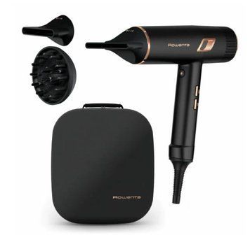 Фен Rowenta Ultimate Experience Maestria, 2000Вт, 3 режима, диффузор, кейс для хранения, иониз-я, хол. обдув, черный CV9920F3 фото