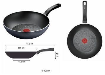 Сковорода ВОК Tefal So' Light, 28см, алюминий, бакелит, черный H0561942 фото