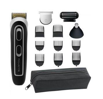 Тример Rowenta Trim & Style, для бороди, вусів, голови и тіла, мережа+акум., роторний мотор, насадок-11, чохол, титан.напил., чорно-сріблястий TN9140F4 фото