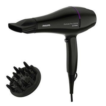 Фен Philips DryCare ACmotor, 2200Вт, 3 режима, диффузор, иониз-я, хол. обдув, черный BHD274/00 фото