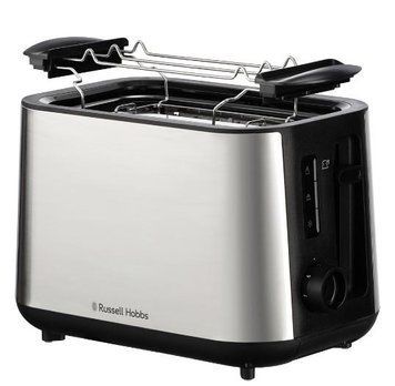 Тостер Russell Hobbs Heaton, нержав., підігрів,разморозка, чорний+нерж 27390-56 фото