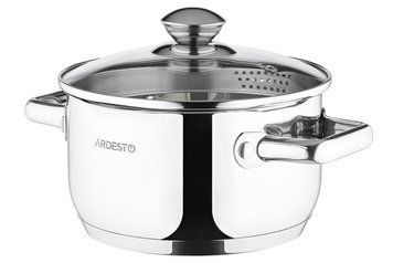 Каструля зі скляною кришкою та зливом Ardesto Gemini Lecco, 2.5л, нержавіюча сталь AR2825CS фото