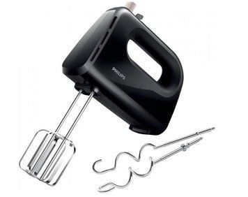 Міксер Philips ручний Daily Collection 300Вт, насадки-2, турборежим, чорний HR3705/10 фото