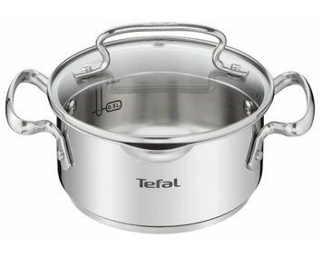 Кастрюля Tefal DUETTO+, 1.5л, с крышкой, нержавеющая сталь, стекло G7194236 фото
