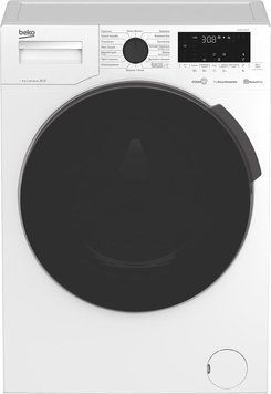 Пральна машина Beko фронтальна, 8кг, 1400, A+++, 55см, дисплей, пар, інвертор, білий WUE8616XBCW фото