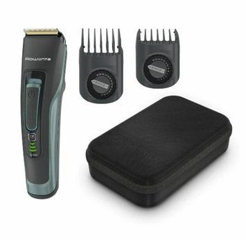 Машинка для стрижки Rowenta Advancer, для бороди, вусів, голови, мережа+акум., роторний мотор, насадок-2, кейс, титан.напил., темно-зелений TN5224E0 фото
