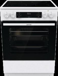 Плита Gorenje електрична склокерамічна, 71л, 60x60см, дисплей, приготування з паром, програматор, білий GECS6C70WC фото