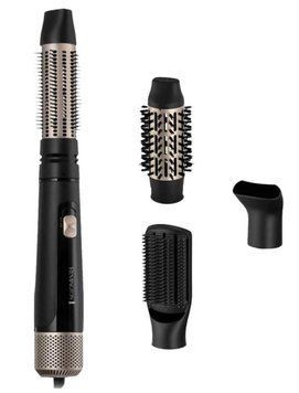 Фен-щетка Remington Blow Dry & Style Caring, 1000Вт, 2 режима, иониз-я, холл. обдув, чехол, керамика, черно-золотой AS7500 фото