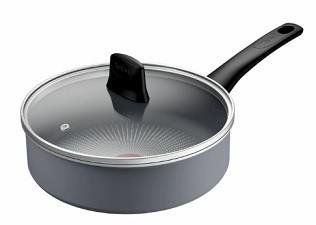 Сотейник Tefal Halo, 24см, с крышкой, алюминий, бакелит, стекло, серый C3123253 фото
