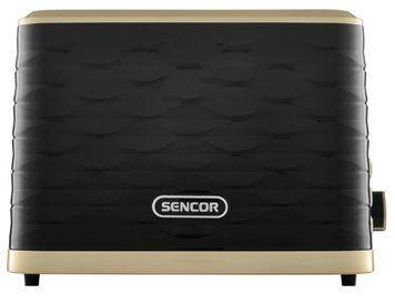 Тостер Sencor 930Вт, підігрів, розморожування, підсвічування, пластик, чорно-золотий STS7501BK фото