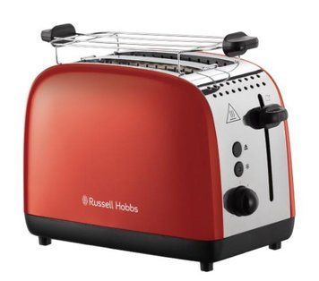 Тостер Russell Hobbs Colours Plus 1600Вт, підігрів, розморожування, метал., червоний 26554-56 фото
