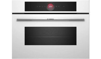 Духова шафа Bosch електрична компактна, 45л, A, дисплей, конвекція, ф-ція мікрохвиль, білий CMG7241W1 фото