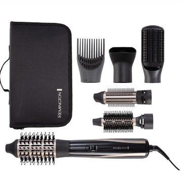 Фен-щетка Remington Blow Dry & Style Caring, 1200Вт, 2 режима, иониз-я, холл. обдув, кейс для хранения, керамика, черно-золотой AS7700 фото