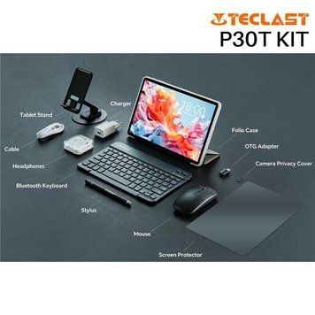 Планшет Teclast P30T KIT 10,1" 4ГБ, 128ГБ, 6000мА&bull;год, Android, сірий 6940709686867 фото