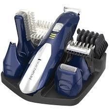 Набір для стрижки Remington All in one kit, для бороди, вусів, голови і тіла, мережа+акум., насадок-11, титан.напил., синьо-сріблястий PG6045 фото