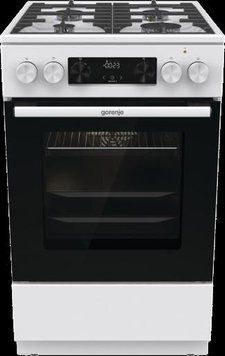 Плита Gorenje комбінована, 70л, 50x60см, дисплей, чавун, білий GKS5C73WF фото