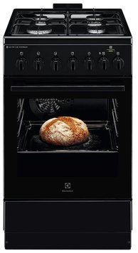 Плита Electrolux комбінована, 58л, 50x60см, конвекція, пара, чорний LKK560010K фото