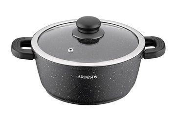 Каструля зі скляною кришкою Ardesto Gemini Anzio, 3.1л, алюміній, чорний AR2430GE фото