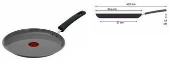 Сковорода для блинов Tefal Renewal, 25см, алюминий, бакелит, серый C4283873 фото
